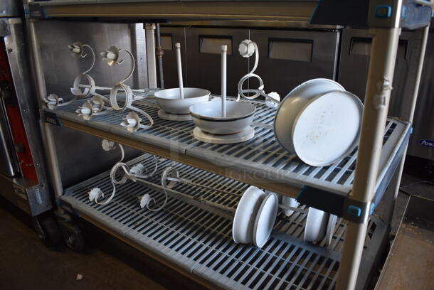 ALL ONE MONEY! Lot of 6 White Metal Candle Holders. Includes 11x10x29 - Image 4 of 4