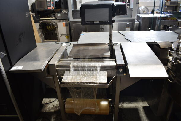 Hobart HWS-4 Stainless Steel Wrapping Station w/ Hobart HTi P Scale. 120 Volts, 1 Phase. Tested and Working! - Image 1 of 6