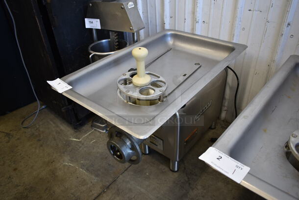 LATE MODEL! Hobart 4822 Stainless Steel Commercial Countertop Meat Grinder w/ Tray and Pusher. 120 Volts, 1 Phase. Tested and Working! - Image 1 of 5