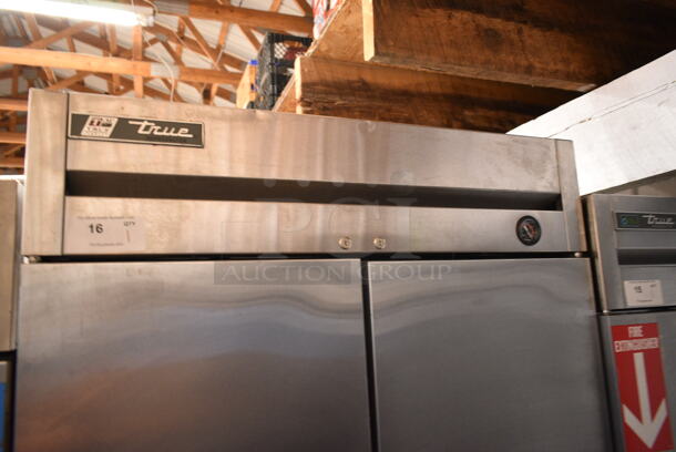 2017 True T-35 Stainless Steel Commercial 2 Door Reach In Cooler w/ Poly Coated Racks on Commercial Casters. 115 Volts, 1 Phase. Tested and Working! - Image 2 of 8