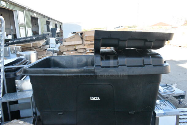 BRAND NEW SCRATCH AND DENT! Lavex Black Poly Tilt Truck w/ Lid.  - Image 8 of 8