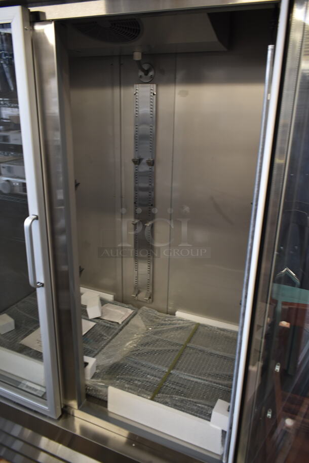 BRAND NEW SCRATCH AND DENT! 2023 KoolMore RIR-2D-GD Stainless Steel Commercial 2 Door Reach In Cooler Merchandiser w/ Poly Coated Racks. 115 Volts, 1 Phase. Tested and Working! - Image 8 of 8