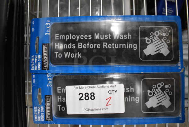 2 BRAND NEW! Employees Must Wash Hands Before Returning To Work Signs. 9x3. 2 Times Your Bid! - Image 1 of 3