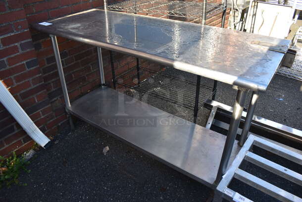 Stainless Steel Table w/ Commercial Can Opener Mount and Under Shelf on Commercial Casters. 60x24x36 - Image 1 of 5