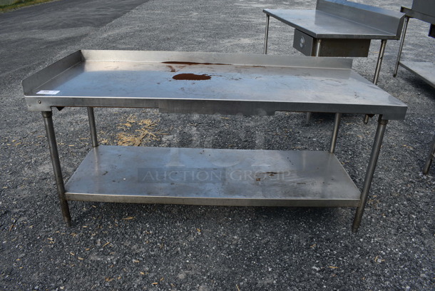 Stainless Steel Table w/ Stainless Steel Under Shelf. 72.5x30x38