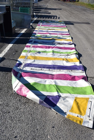 Fredericks Canvas Products White, Purple, Pink and Green Awning