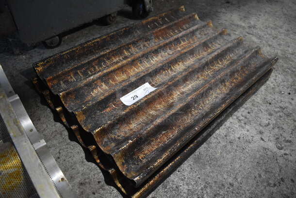 2 Metal Perforated 6 Loaf Baking Pans. 18x26x1. 2 Times Your Bid! - Image 2 of 3