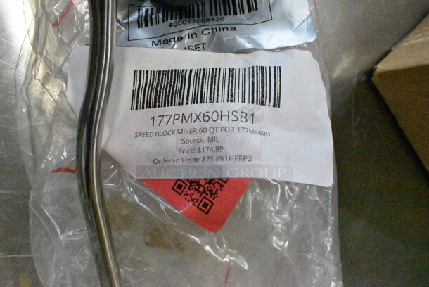 ALL ONE MONEY! Lot of 4 Metal Handles Including 177PMX10SPB1 Speed Block Mixer 10 qt. for Mixer, 177PMX20SPB1 Speed Block Mixer 20 qt. for Mixer, 177PMX40HSP1 Speed Block Mixer 40 pt. Fo Mixer, 177PMX60HSB1 Avantco 177PMX60HSB1 60 Qt. Speed Block Mixer for MX60H. - Image 11 of 11