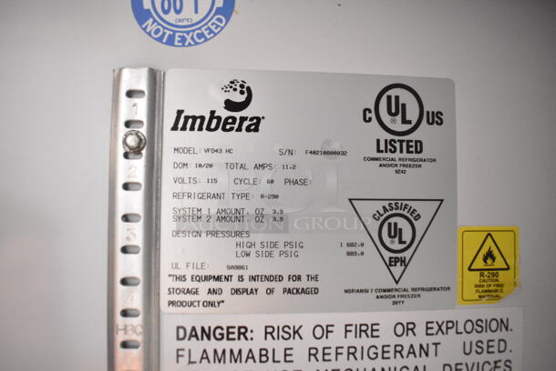 Imbera VFD43 HC Metal Commercial 2 Door Reach In Cooler Merchandiser. 115 Volts, 1 Phase. Tested and Powers On But Does Not Get Cold - Image 4 of 4