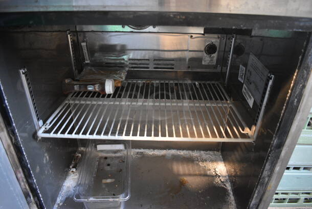 Turbo Air Model MUR-28 Stainless Steel Commercial Single Door Under Counter Cooler w/ Poly Clear Sneeze Guard. 115 Volts, 1 Phase. 27.5x30x63. Tested and Powers On But Temps at 52 Degrees - Image 4 of 6