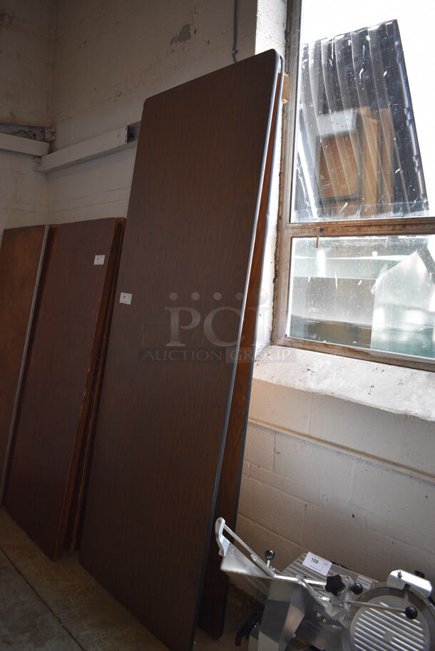 2 Wood Pattern Folding Tables. 96x36x2. 2 Times Your Bid! - Image 1 of 4