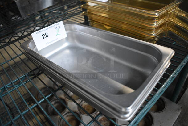2 Stainless Steel 1/3 Size Drop In Bins. 1/3x2. 2 Times Your Bid! - Image 2 of 2