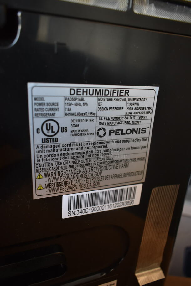 IN ORIGINAL BOX! Pelonis PAD50P1ABL ENERGY STAR 50 Pint Dehumidifier. 115 Volts, 1 Phase. - Image 8 of 8