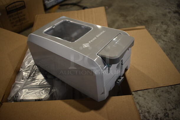 6 BRAND NEW IN BOX! Prime Source Gray and White Poly Wall Mount Hand Soap Dispensers. 6.5x5x11.5. 6 Times Your Bid! - Image 3 of 4