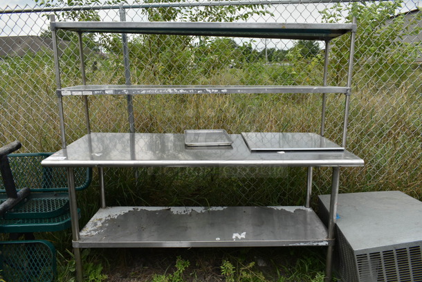 Stainless Steel Table w/ 2 Tier Over Shelf and Under Shelf. - Image 1 of 6
