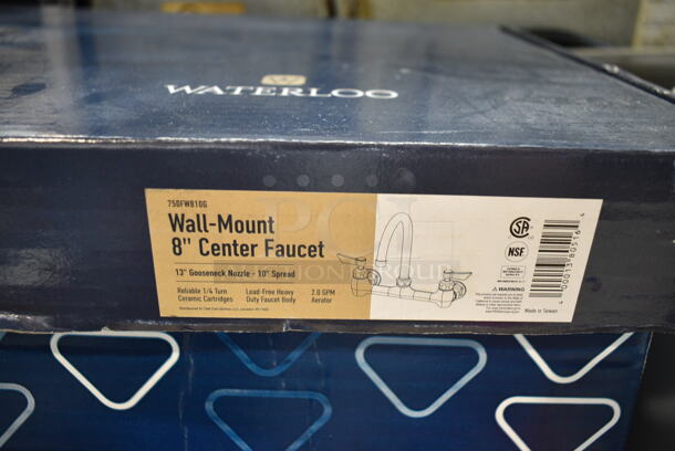 BRAND NEW SCRATCH AND DENT! Waterloo Wall Mount Faucet with 10" Gooseneck Spout and 8" Centers - Image 3 of 3