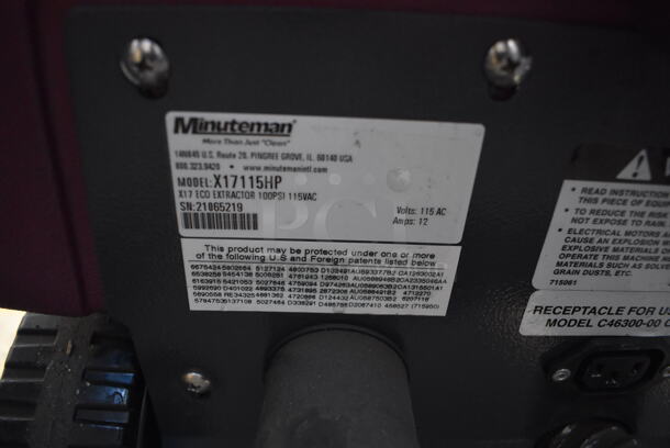 Minuteman X17115HP Commercial Floor Cleaning Machine. 115 Volts, 1 Phase. 18x46x44. Tested and Working! - Image 6 of 6