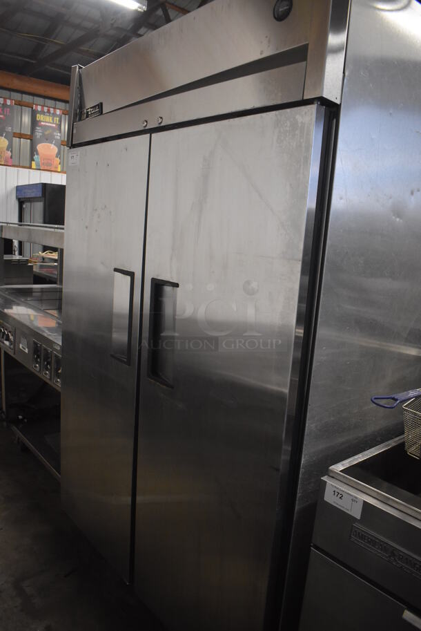 2011 True TG2R-2S Stainless Steel Commercial Double Door Reach In Cooler w/ Poly Coated Racks on Commercial Casters. 115 Volts, 1 Phase. 51x34x82. Tested and Working! - Image 6 of 6