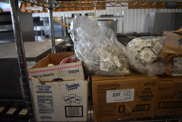 ALL ONE MONEY! Lot of Various Items Including Sugar Packets and Oil - Image 2 of 4