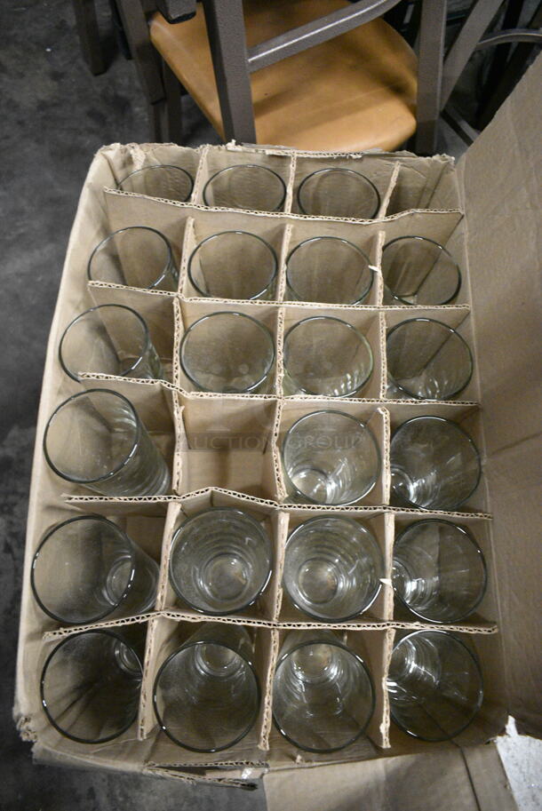 2 BRAND NEW SCRATCH AND DENT! Boxes Including Box of 22 55115141 Libbey Restaurant Basics 14 oz. Customizable Rim Tempered Mixing Glass and Box of 8 5517533 Libbey 7533 Vina 16 oz. Customizable Wine Glass. 2 Times Your Bid!  - Image 4 of 8