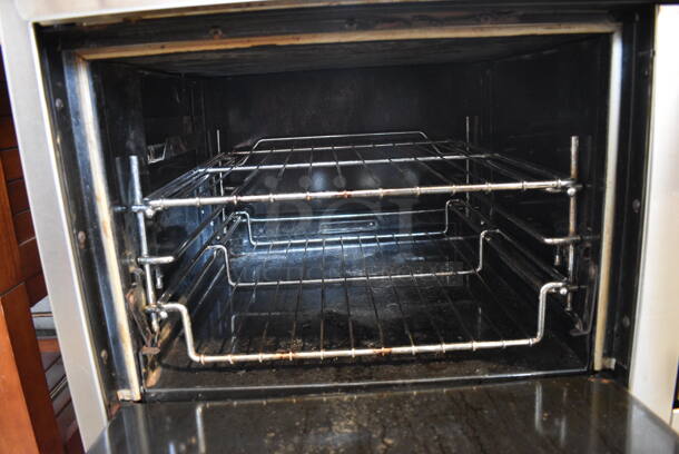 Viking Stainless Steel Commercial Natural Gas Powered 6 Burner Range w/ Center Flat Top Griddle, 2 Ovens and Backsplash. 48x30x50 - Image 7 of 8
