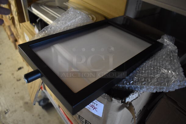 ALL ONE MONEY! Lot of 9 BRAND NEW! Lancaster Table & Seating Black Stanchion Sign Frames.  - Image 3 of 5