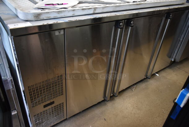 2019 Micro Matic MBB 78 S E WW HC Stainless Steel Commercial 3 Door Back Bar Cooler. 115 Volts, 1 Phase. Tested and Powers On But Does Not Get Cold