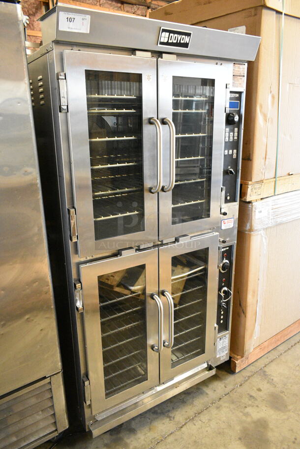Doyon JAOP6G Stainless Steel Commercial Floor Style Natural Gas Powered Oven Proofer on Commercial Casters. 65,000 BTU.  - Image 1 of 8