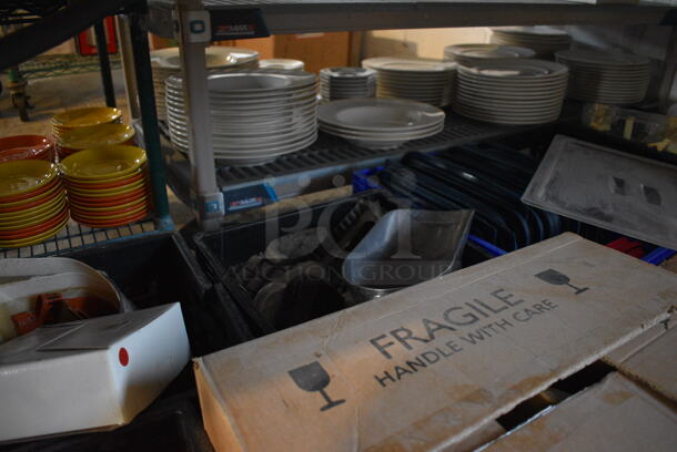 ALL ONE MONEY! Lot of Various Items Including Dishes, Lightbulbs and Utensils. Does Not Include Table. - Image 4 of 9
