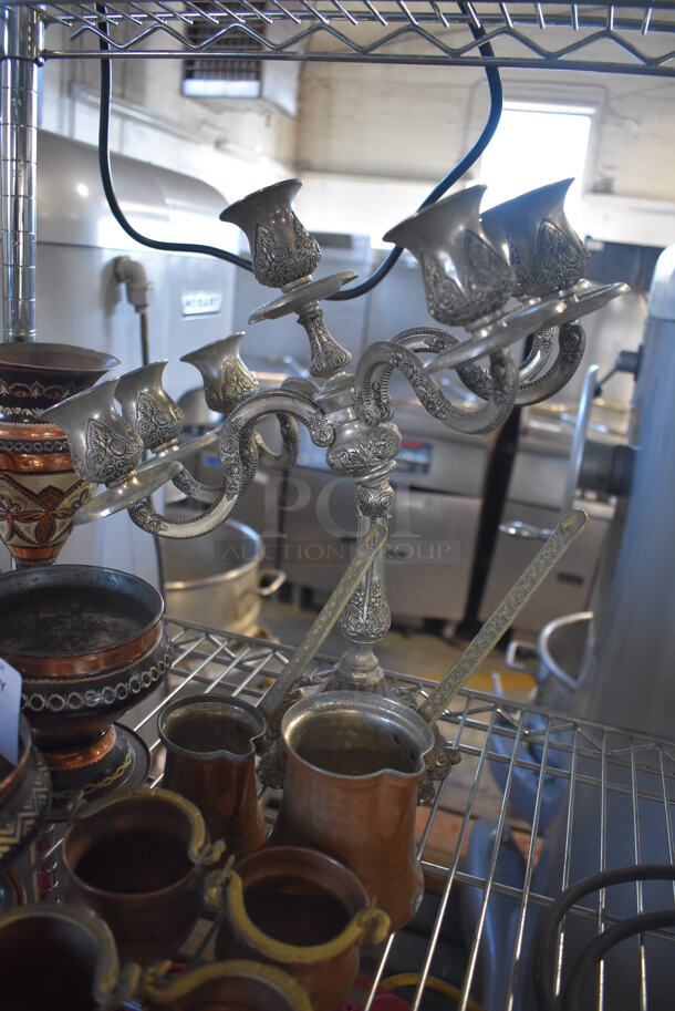 ALL ONE MONEY! Lot of Various Metal Items Including Vases, Candlestick Holder and Buckets. Includes 5x5x4 - Image 6 of 6