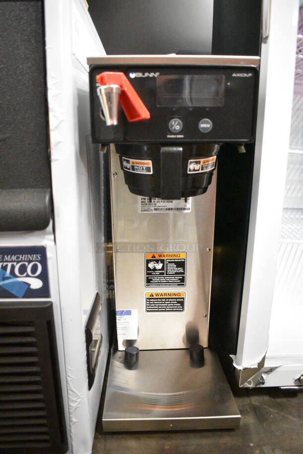 BRAND NEW SCRATCH AND DENT! 2024 Bunn AXIOM-DV-APS Stainless Steel Commercial Countertop Airpot Coffee Brewer w/ Hot Water Dispenser and Poly Brew Basket. 120 Volts, 1 Phase.  - Image 2 of 7