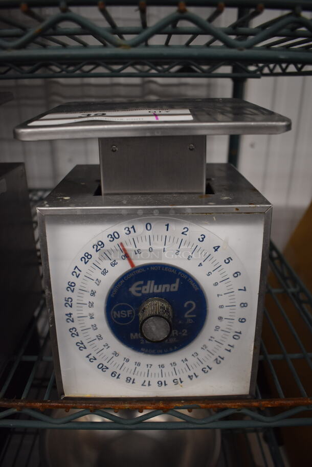 Edlund SR-2 Metal Countertop 2 Pound Capacity Food Portioning Scale. 7x7x9