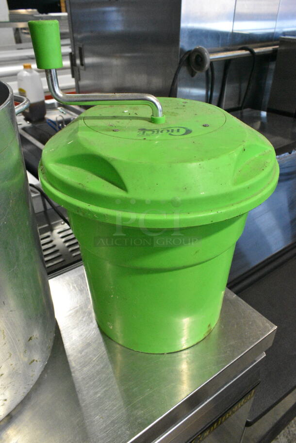 3 Various Items Including Single Head Drink Mixer, Choice Green Poly Lettuce Spinner and Metal Stock Pot. 3 Times Your Bid!  - Image 5 of 9