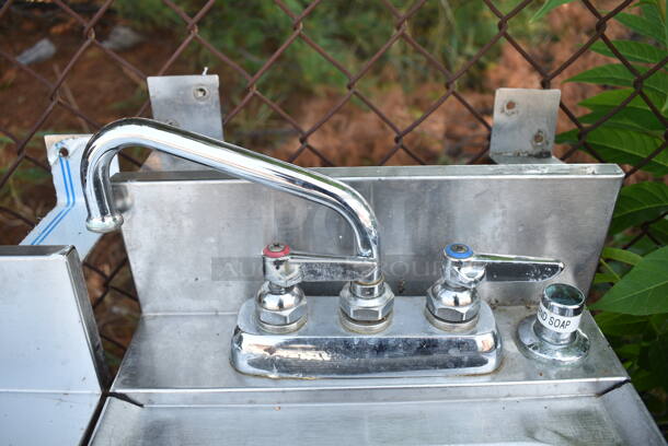 Stainless Steel Single Bay Sink w/ Faucet and Handles.  - Image 3 of 5