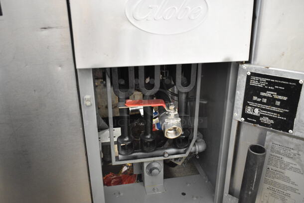 Globe GFF35G Stainless Steel Commercial Floor Style Natural Gas Powered Deep Fat Fryer. 90,000 BTU.  - Image 4 of 6