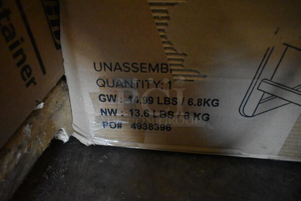 BRAND NEW SCRATCH AND DENT! Lancaster Table & Seating 164HIGHCKDBK Unassembled Standard Height Wooden High Chair with Black Finish - Image 4 of 5