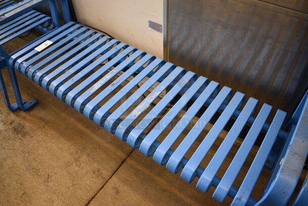 Blue Metal Bench. 60x26x24.5 - Image 3 of 4