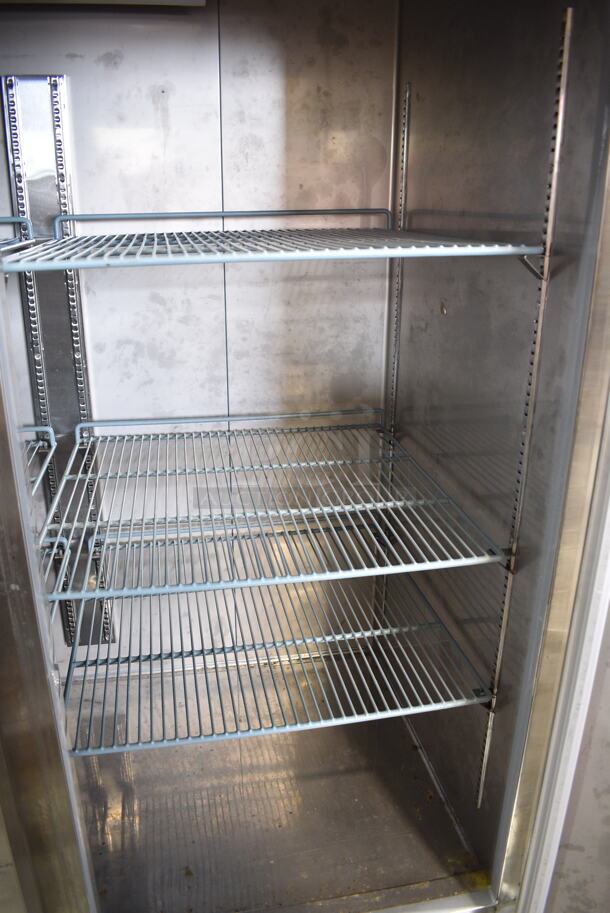 KoolMore RIF-3D-SS Stainless Steel Commercial 3 Door Reach In Freezer w/ Poly Coated Racks on Commercial Casters. 115 Volts, 1 Phase. Tested and Powers On But Does Not Get Cold - Image 4 of 7