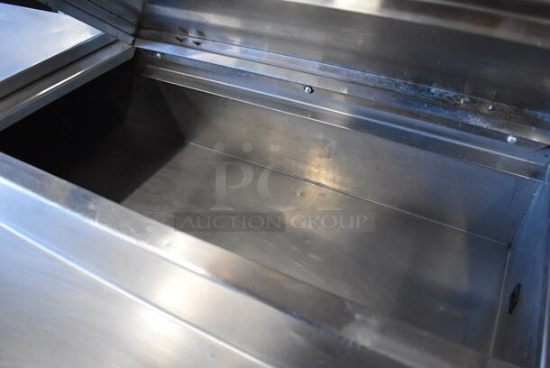 Delfield Stainless Steel Commercial Pizza Prep Table w/ 2 Tier Over Shelf on Commercial Casters. Missing 1 Caster. 115 Volts, 1 Phase. 76x32x69. Cannot Test - Unit Trips Breaker - Image 6 of 10