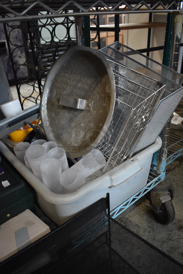 ALL ONE MONEY! Lot of Various Items Including Metal Trash Can, Racks and Gray Bus Bin! - Image 3 of 5