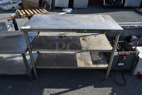 Stainless Steel Table w/ 2 Under Shelves.