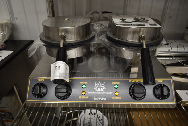 BRAND NEW SCRATCH AND DENT! Carnival King 382WCM2 8" Non-Stick Double Waffle Cone Maker. 120 Volts, 1 Phase. Tested and Working! - Image 2 of 4