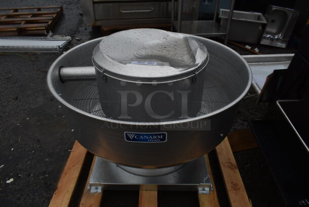 BRAND NEW SCRATCH AND DENT! Canarm ALX165-UD-EC 16 1/2" Variable Speed Upblast Direct Drive Metal Commercial Rooftop Mushroom Exhaust Fan. 120/208-240 Volts, 1 Phase.  - Image 2 of 6