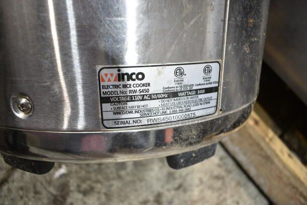 Winco RW-S450 Stainless Steel Countertop Rice Cooker. 110 Volts, 1 Phase. Tested and Working! - Image 4 of 4