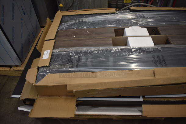 BRAND NEW SCRATCH AND DENT! Atomic G05302W 115G05302W Hampton 7' Gray Wood Conversion Top Billiard / Ping Pong / Dining Table Set with Benches and Accessories. Stock Picture Used As Gallery - Image 4 of 6