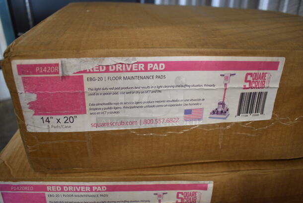 ALL ONE MONEY! Lot of Metal Grate and 2 Boxes of Red Driver Pads for Floor Scrubber.  - Image 4 of 5