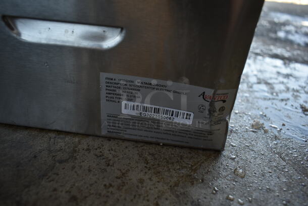 BRAND NEW SCRATCH AND DENT! 2023 Avantco 177EG30N Stainless Steel Commercial Countertop Electric Powered Flat Top Griddle. 208/240 Volts, 1 Phase. - Image 6 of 6