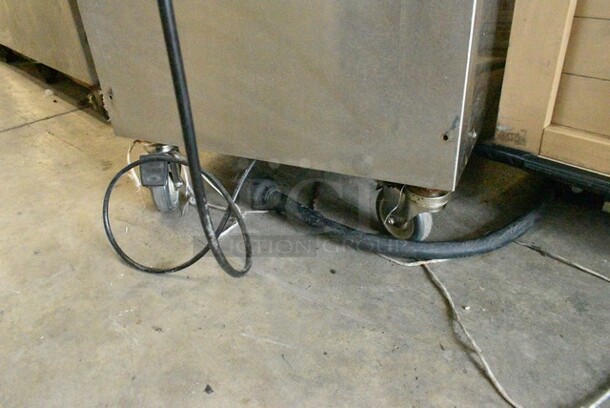 Hobart MG2032 Metal Commercial Floor Style Electric Powered Meat Mixer Grinder w/ Foot Pedal on Commercial Casters. 208 Volts, 3 Phase. Tested and Working! - Image 2 of 6