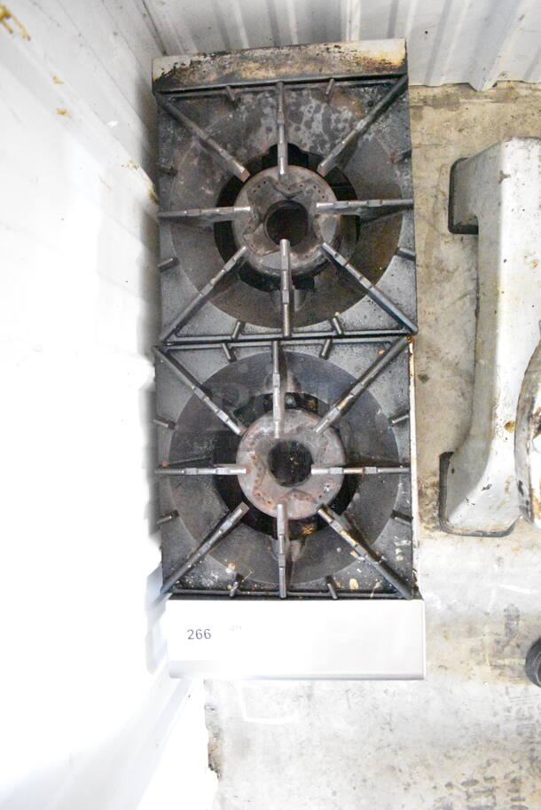Radiance Stainless Steel Commercial Countertop 2 Burner Natural Gas Powered Range.  - Image 3 of 5