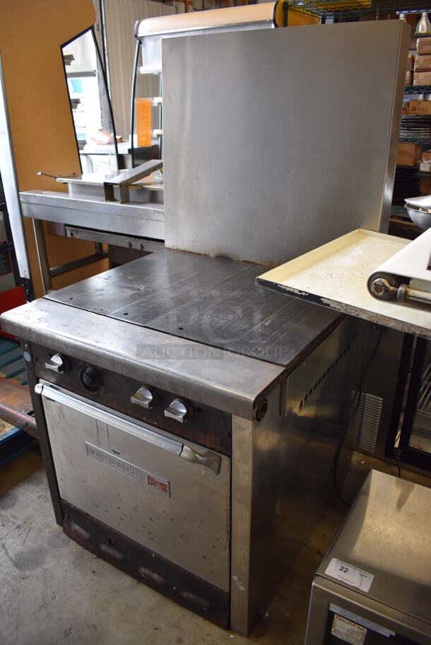 Waste King Universal Chef Stainless Steel Commercial Natural Gas Powered Flat Top Griddle w/ Oven and Back Splash. 32x36x61.5 - Image 3 of 7